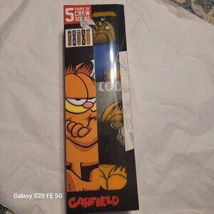 Five Pairs of Men's Nickelodean Garfield Crew Socks